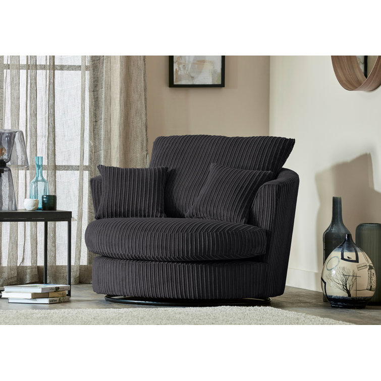 Simsbury Upholstered Swivel Barrel Chair